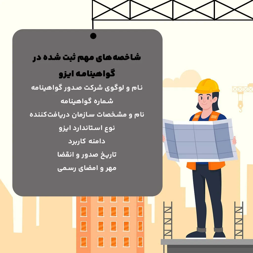 شاخصههای مهم ثبت شده در گواهینامه ایزو