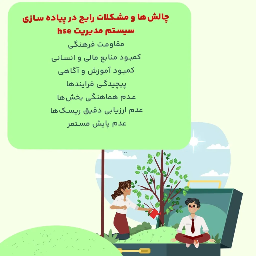 چالشها و مشکلات رایج در پیاده سازی سیستم مدیریت hse