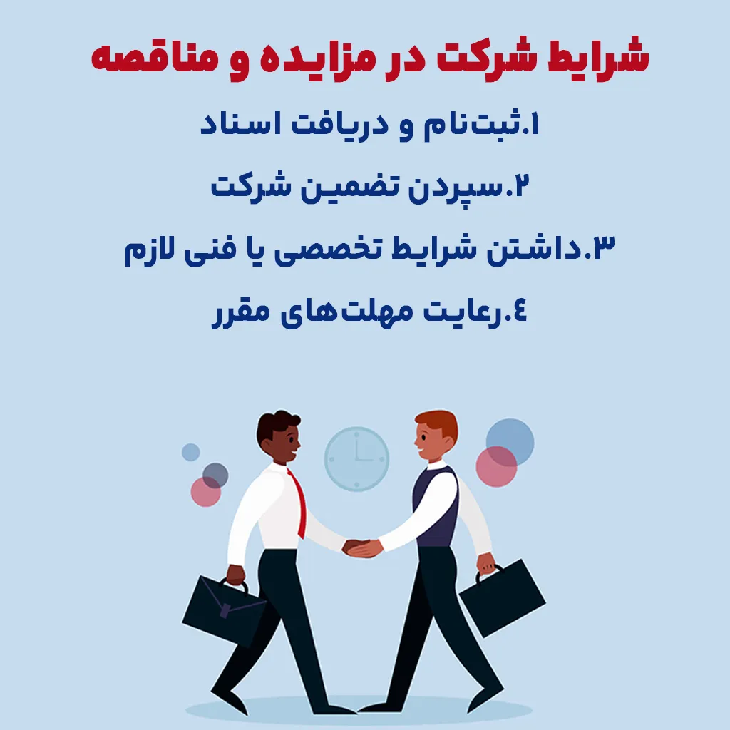 شرایط شرکت در مزایده و مناقصه