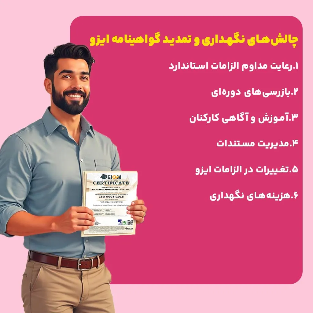 چالش‌های نگهداری و تمدید گواهینامه ایزو